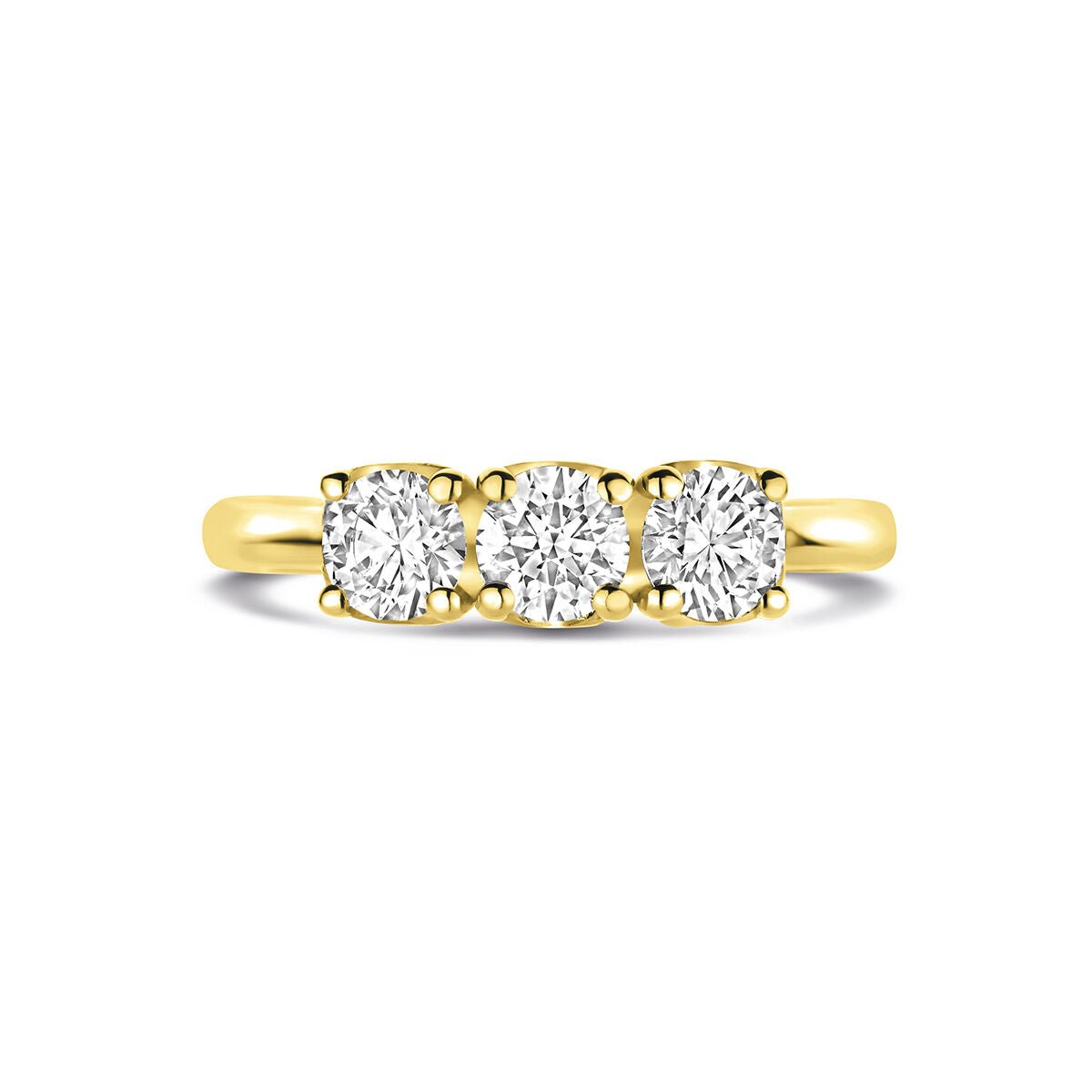 Fantasy Collection Ring trilogie lab grown diamant 0.90ct g vs 14K geelgoud