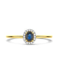 14K Geelgouden Ring Saffier En Diamant 0.05Ct H Si 4034219