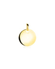 ZINZI 14K gouden hanger met rond plaatje van 10mm. Ideaal voor gravure (max. 4 letters). Vervaardigd van 14 karaat goud. Exclusief collier. - PansiteNederland.nl