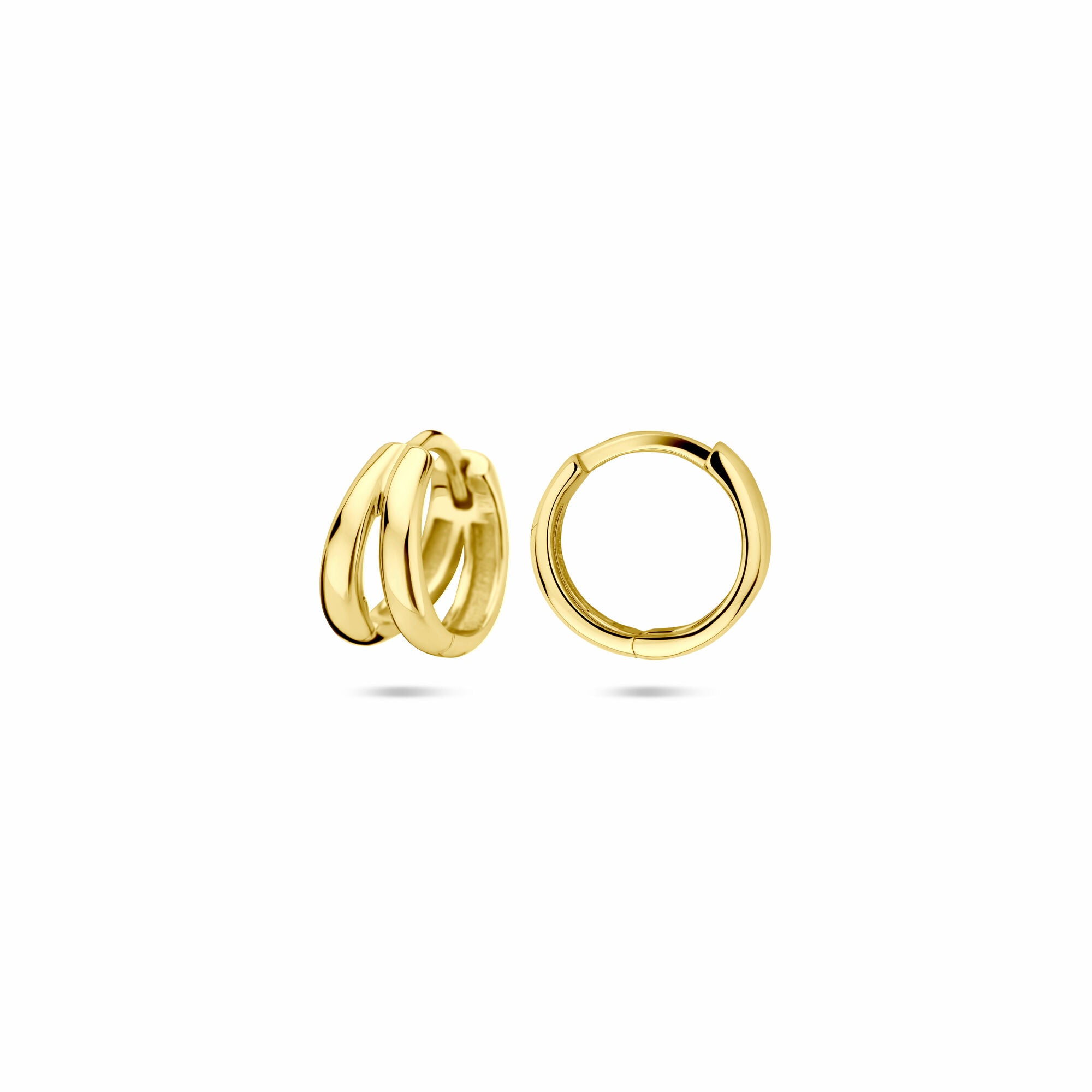 Zilveren vergulde geel klapoorringen 10 mm 1 micron - 2104008