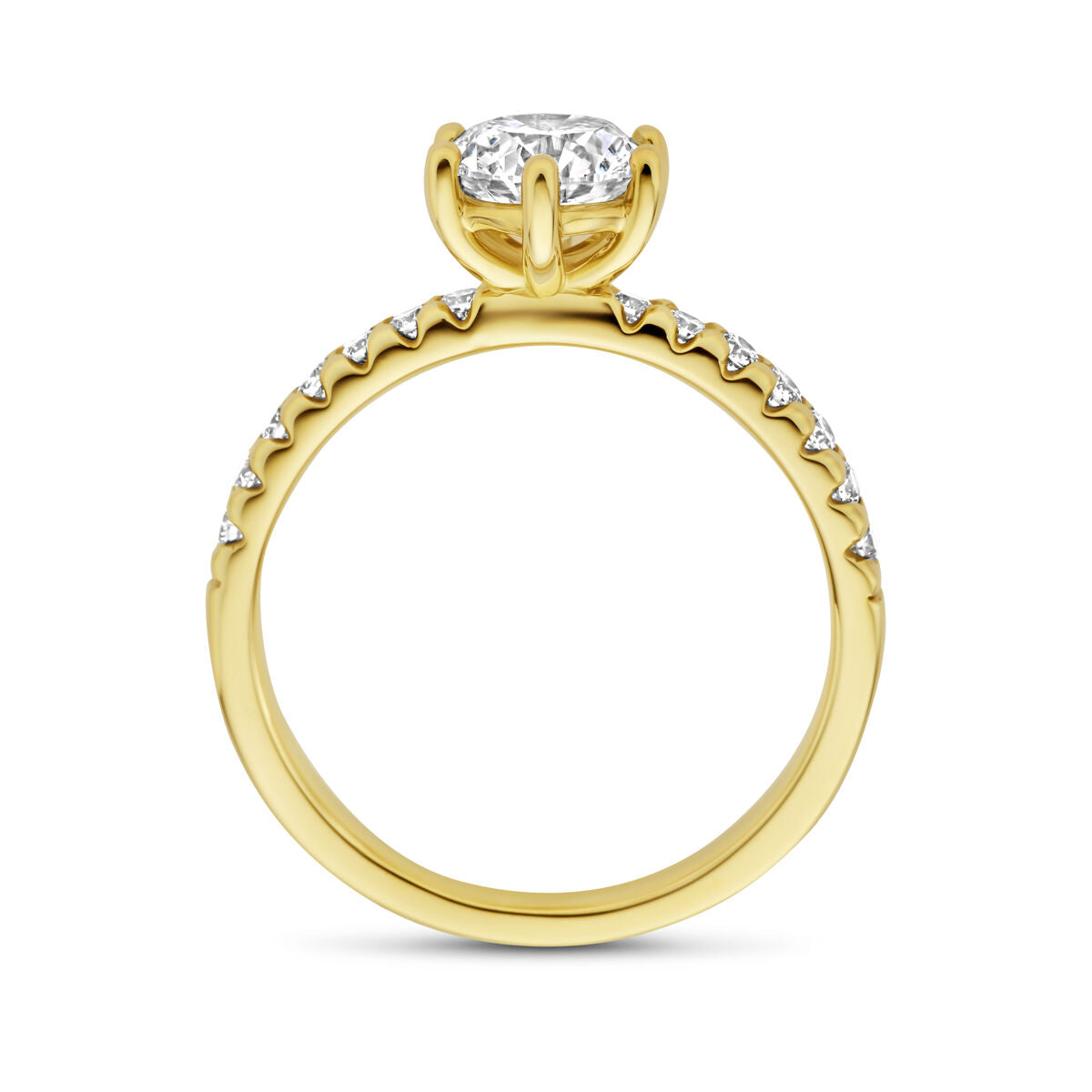 Fantasy Collection Ring lab grown diamant 1.24ct f vs 14K geelgoud