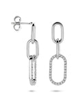 Zilveren gerhodineerde oorhangers zirkonia 30 mm - 1340972