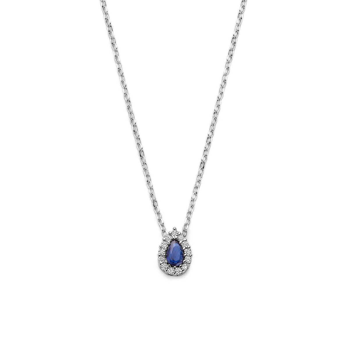 Fantasy Collection Collier saffier zirkonia 41 - 43 - 45 cm zilver