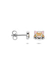 Zilveren gerhodineerde oorknoppen emaille hamster 8 mm - 1341282