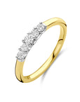 14K Bicolor Gouden Geel/Wit Ring Diamant 0.30Ct H Si 4209069