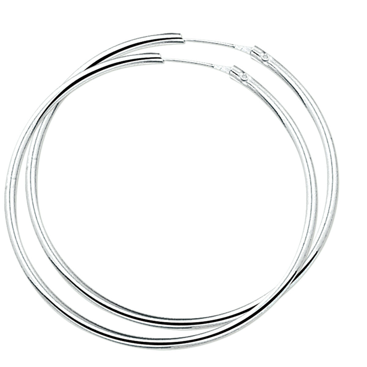 Zilver Gerhodineerd Oorringen 2,0 MM Ronde Buis 1304836 - PansiteNederland.nl