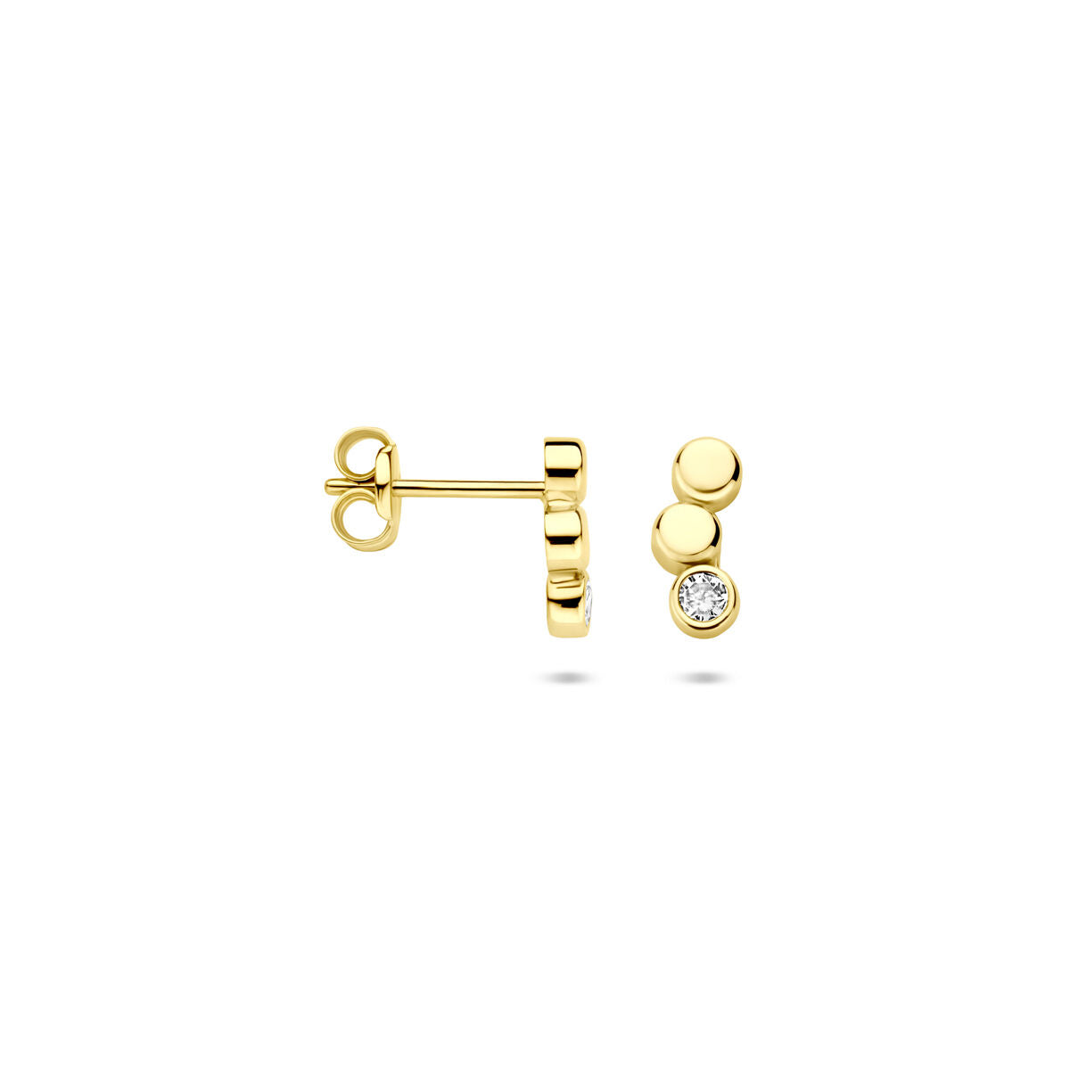 14K geelgouden oorknoppen zirkonia 8,5 mm - 4034238