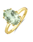 14K Geelgouden Ring Groen Amethist 4033639