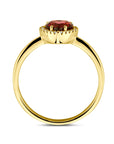 14K Geelgouden Ring Hartje Roze Rhodoliet En Diamant 0.06Ct H Si 4034171