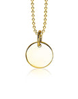 Zinzi gold plated zilveren hanger glad rond plaatje voor gravure ZIH2345G12 (zonder collier) - PansiteNederland.nl