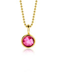 Zinzi JULI hanger 8mm gold plated geboortesteen rood robijn zirkonia ZIH-JUL (zonder collier) - PansiteNederland.nl
