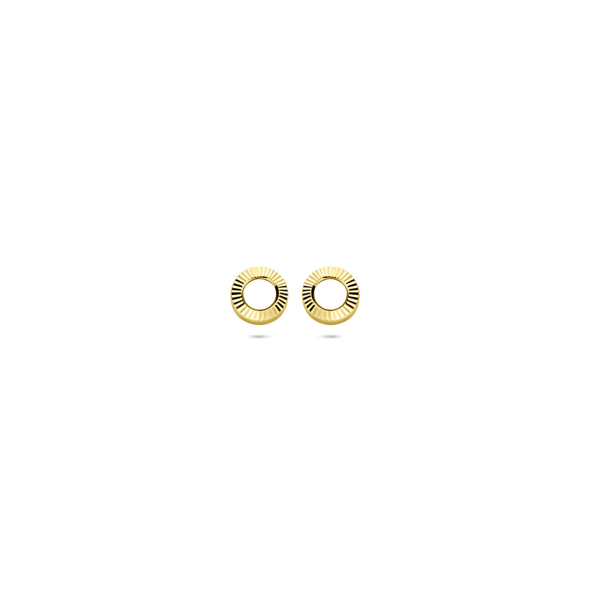 14K geelgouden oorknoppen gediamanteerd 4,5 mm - 4034244