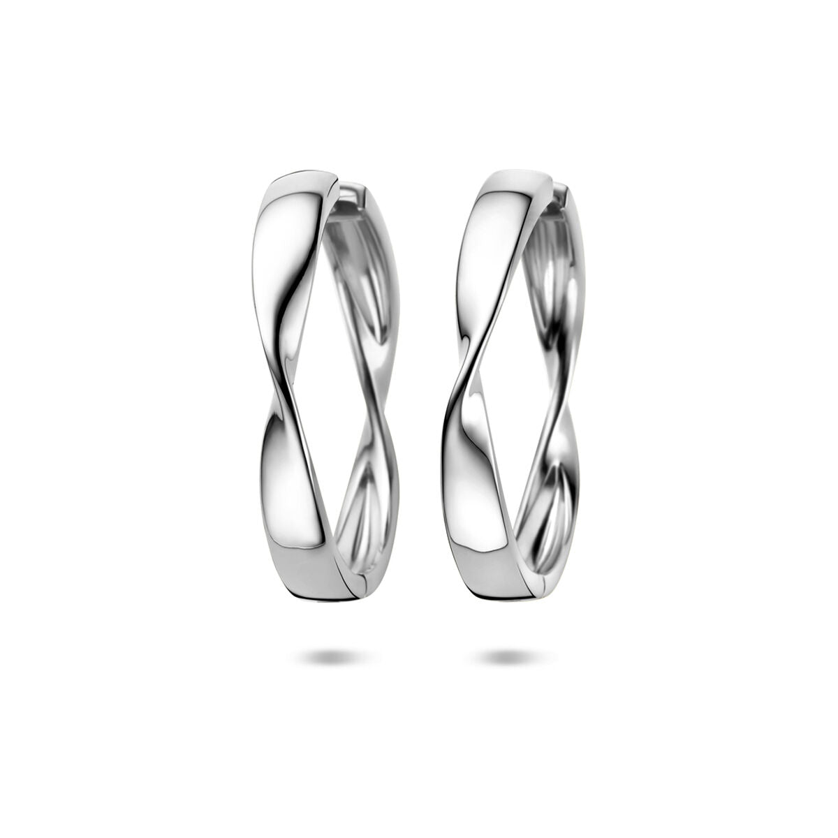 Zilveren gerhodineerde klapoorringen 40 mm - 1341313