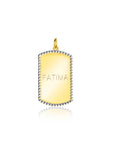 Zinzi Gold 14 krt gouden graveerplaat in rechthoeksvorm van 20 x 13mm en met chique witgouden parelrand ZGH365-20 (zonder collier) - PansiteNederland.nl