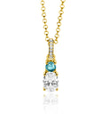 Zinzi gold plated zilveren hanger blauw wit met luxe hangoog ZIH2438 (zonder collier) - PansiteNederland.nl