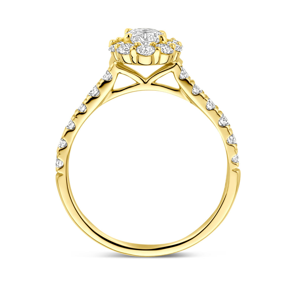 Fantasy Collection Ring lab grown diamant 1.29ct h si 14K geelgoud