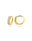 Zilveren vergulde geel klapoorringen zirkonia 11,5 mm 1 micron - 2104011