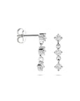 Zilveren gerhodineerde oorhangers zirkonia 16 mm - 1341001