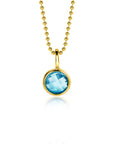Zinzi MAART hanger 8mm gold plated geboortesteen blauw aquamarijn zirkonia ZIH-MRT (zonder collier) - PansiteNederland.nl