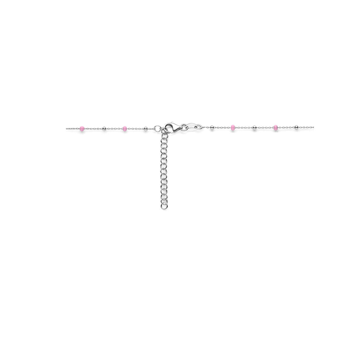 Fantasy Collection Collier emaille hartje 36 + 4 cm zilver