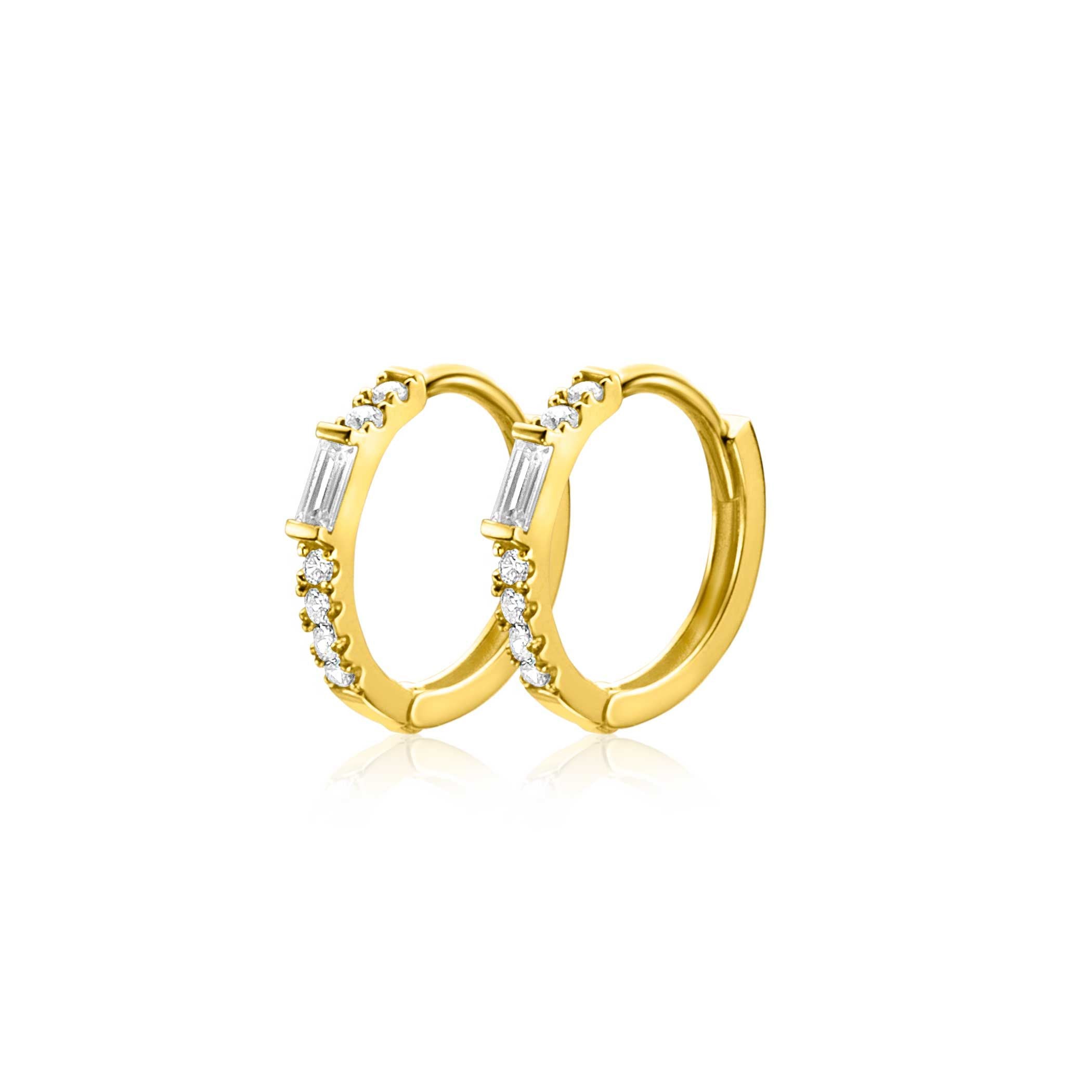 ZINZI 14K Gouden Oorbellen met Witte Zirkonia ZGO403