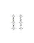 Zilveren gerhodineerde oorhangers zirkonia 16 mm - 1341001