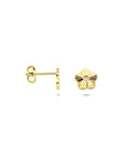 14K geelgouden oorknoppen bloem zirkonia gediamanteerd 6 mm - 4034248