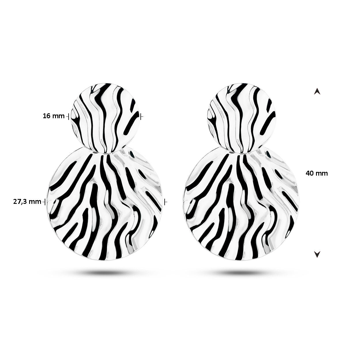 Zilver Gerhodineerd Oorhangers reliëf 1337257 - PansiteNederland.nl