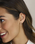 Zilveren gerhodineerde klapoorringen zirkonia 16 mm - 1340476