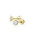 Zinzi Gold 14 krt gouden oorknoppen zespootszetting met ronde witte zirkonia ZGO455