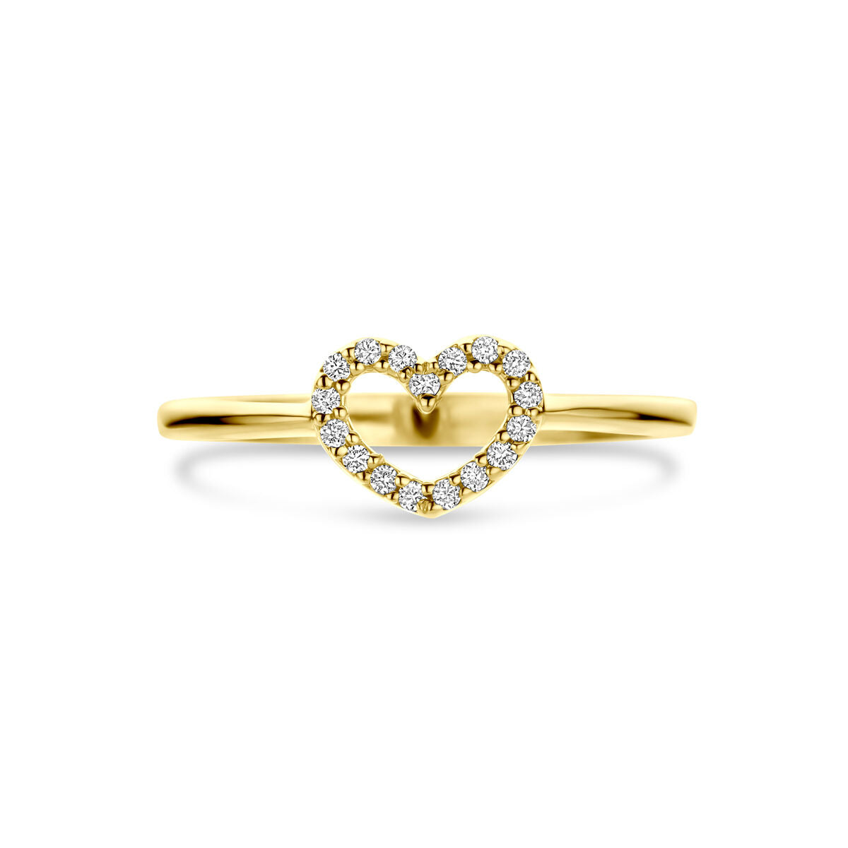Fantasy Collection Ring hartje lab grown diamant 0.09ct g vs 14K geelgoud