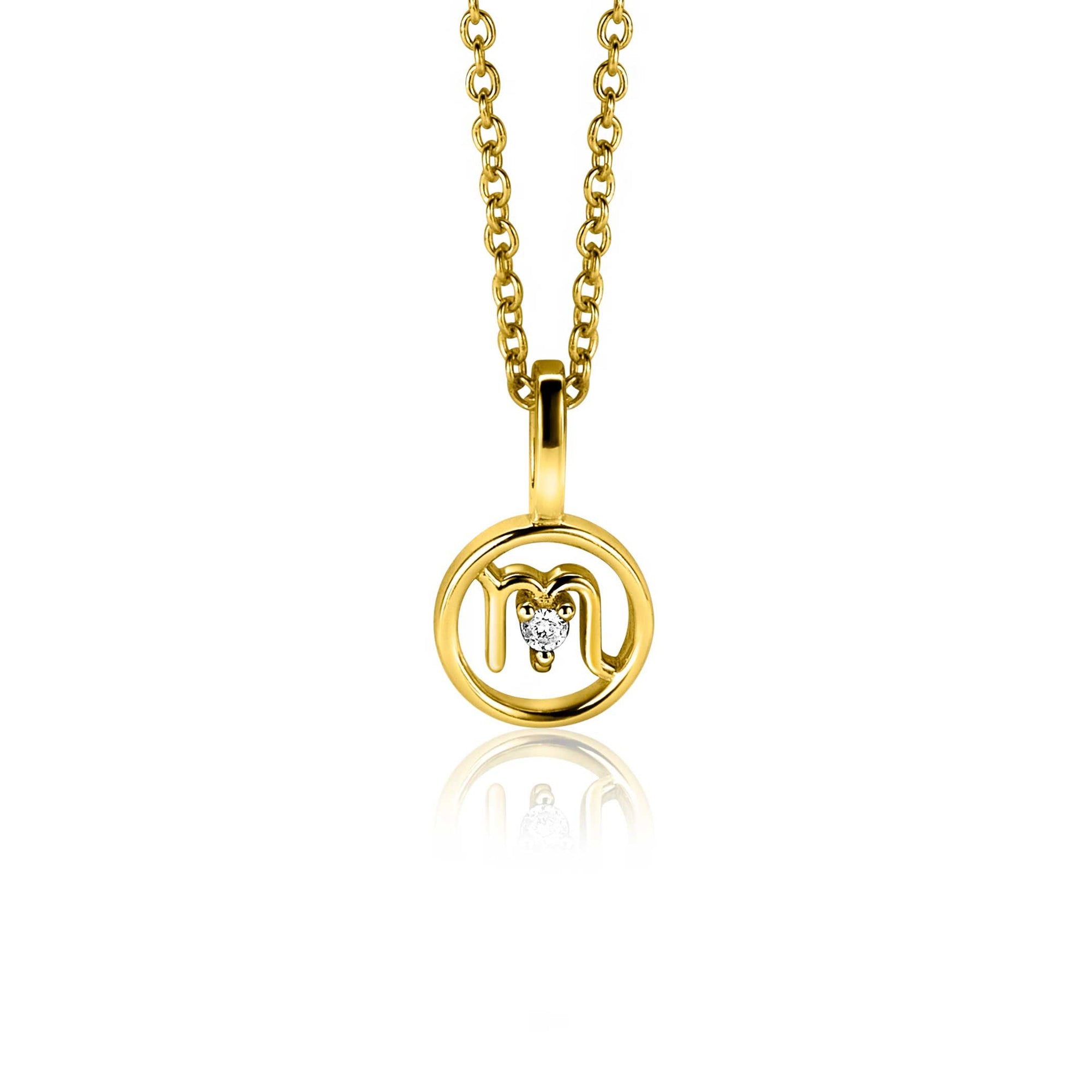 Zinzi gold plated zilveren Schorpioen sterrenbeeldhanger bezet met witte zirkonia ZIHY-SCH (zonder collier) - PansiteNederland.nl