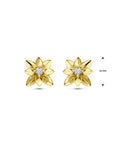 14K bicolor gouden geel/wit oorknoppen diamant 0.03ct 2x 0.015ct h si 12 mm - 4209043