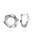 Zilveren gerhodineerde klapoorringen poli/mat 23,5 mm - 1341187
