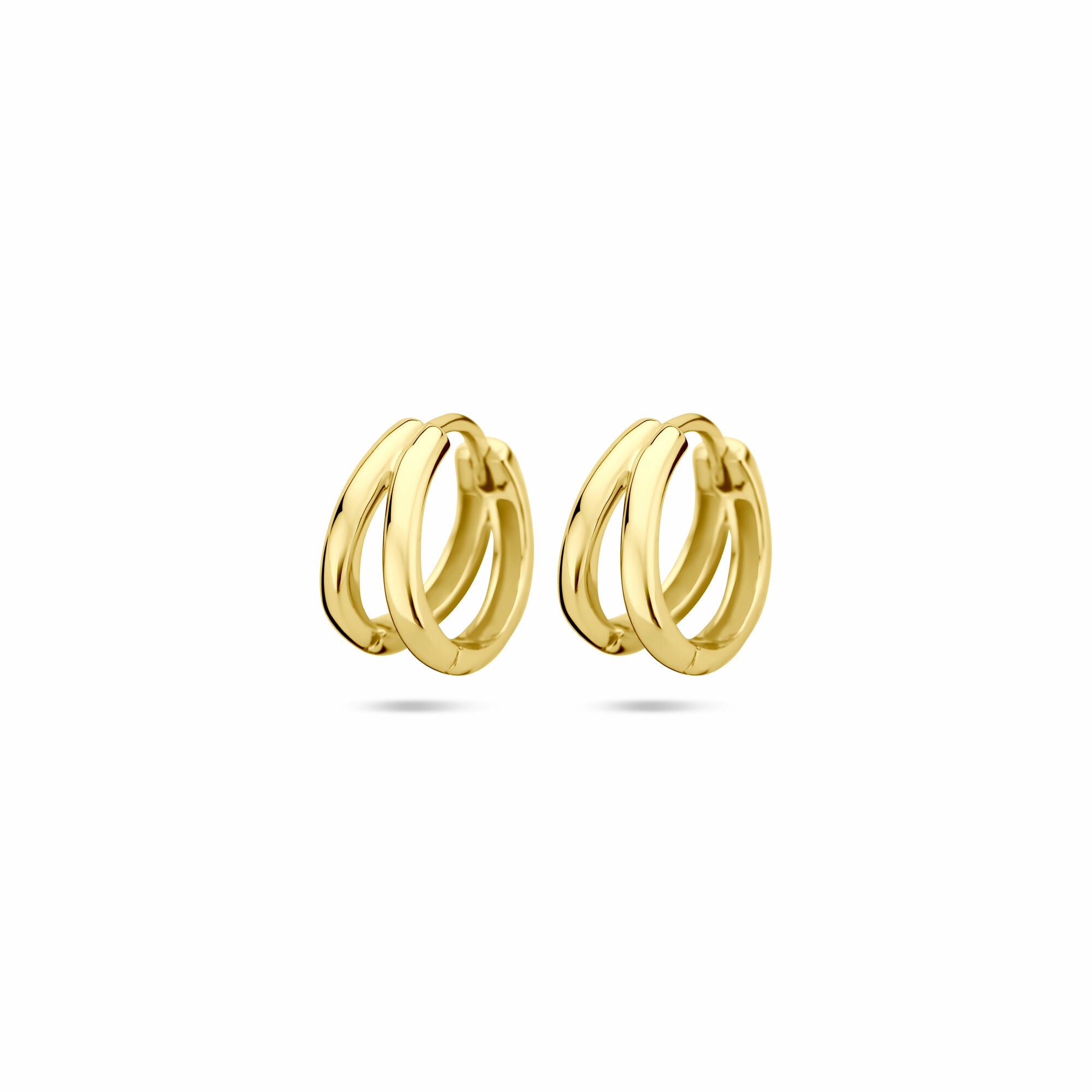 Zilveren vergulde geel klapoorringen 12,5 mm 1 micron - 2104009