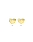 14K geelgouden oorknoppen hartje poli/mat 6 mm - 4034336