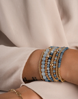 Sparkling Jewels Armband - Blue Aventurine Universe - Zilver 3mm SB-GEM37-3MM-LINE
