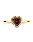 14K Geelgouden Ring Hartje Roze Rhodoliet En Diamant 0.06Ct H Si 4034171