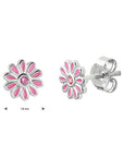 Zilver Gerhodineerd Oorknoppen Bloem Roze Zirkonia 1337265 - PansiteNederland.nl