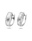 Zilveren gerhodineerde klapoorringen zirkonia poli/mat 17 mm - 1341913