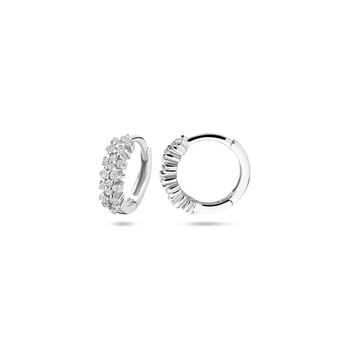 Zilveren gerhodineerde klapoorringen zirkonia 11,5 mm - 1340811