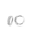 Zilveren gerhodineerde klapoorringen zirkonia 11,5 mm - 1340811