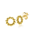 Zinzi Gold 14 krt gouden ronde oorknoppen met bolletjes motief 5,5mm ZGO399