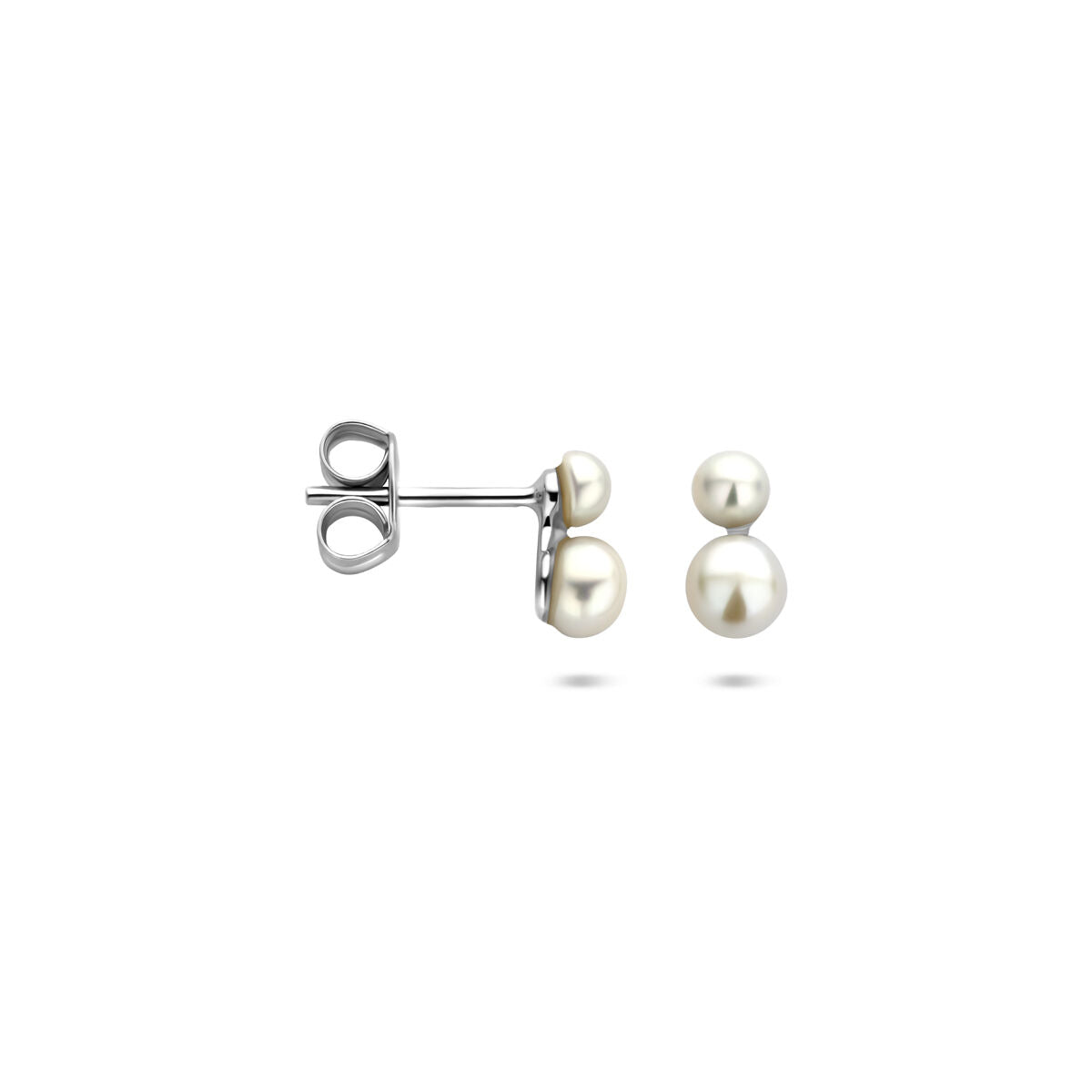 Zilveren gerhodineerde oorknoppen parel 7,5 mm - 1341126