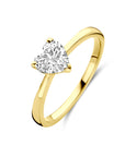 14K Geelgouden Ring Hart Zirkonia 4034061