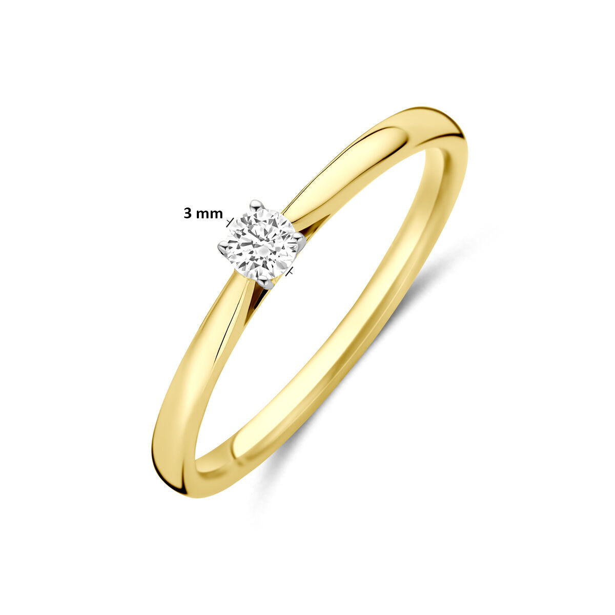 Fantasy Collection Ring lab grown diamant 0.10ct h si 14K bicolor goud
