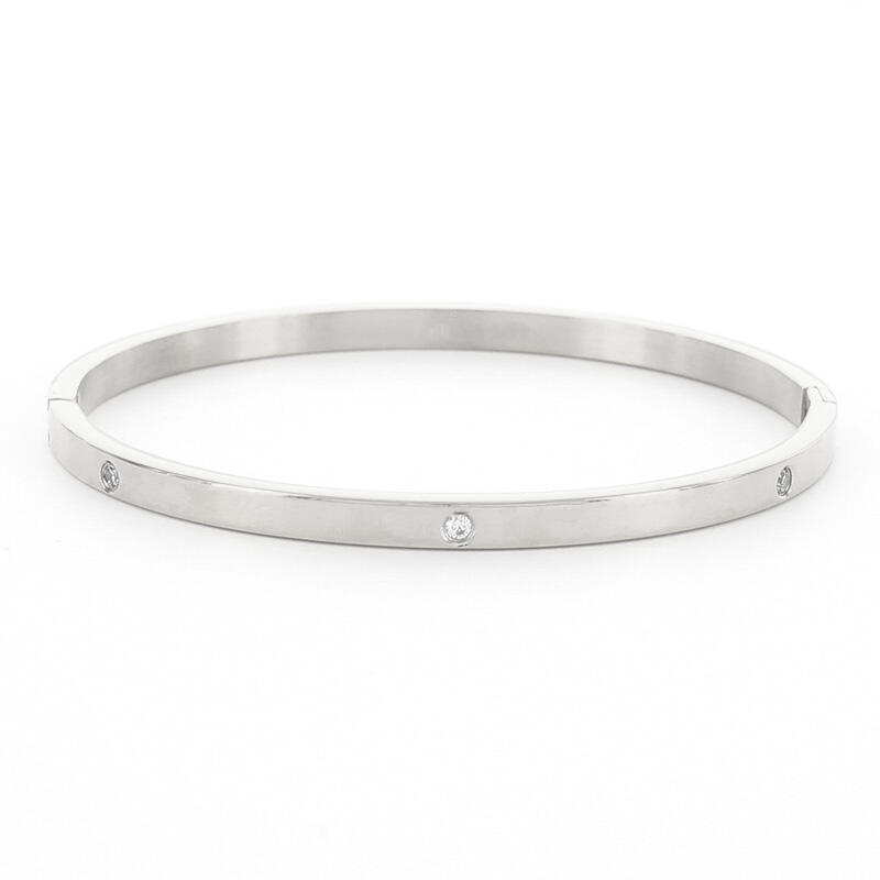 Kalli Kalli Bangle armband Aimée 2174, Zirkonia Steen, 4mm - PansiteNederland.nl