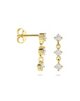 Zilveren vergulde geel oorhangers zirkonia 16 mm 1 micron - 2104051