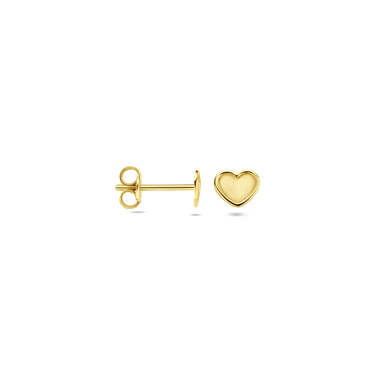 14K geelgouden oorknoppen hartje poli/mat 4,5 mm - 4034241