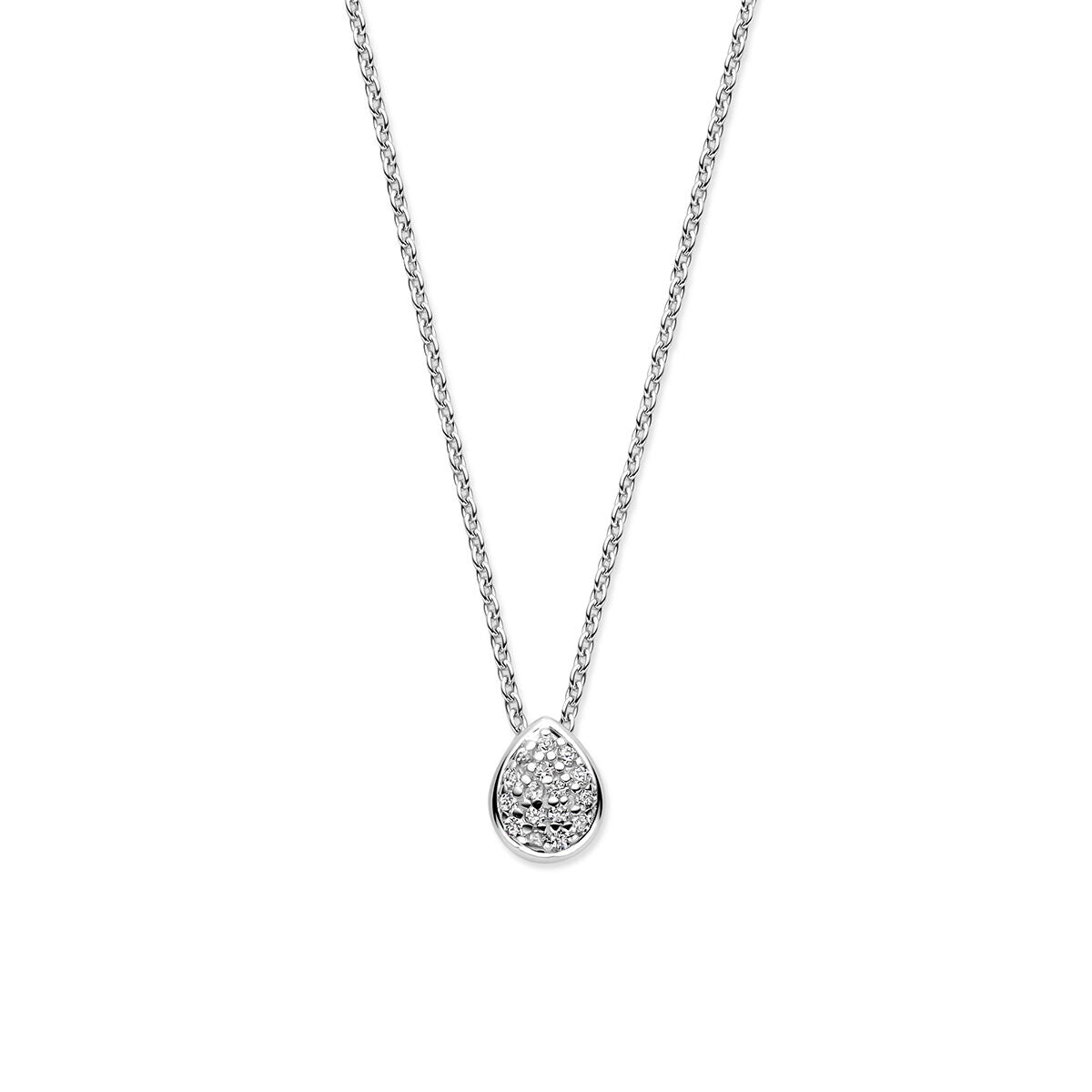 Fantasy Collection Collier druppel zirkonia 41 - 43 - 45 cm zilver